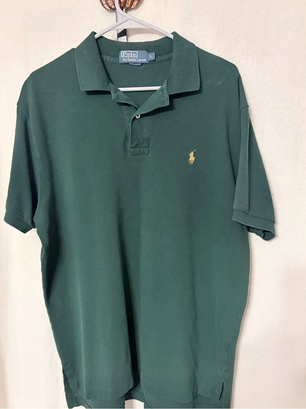 Ralph Lauren Men’s Forest Green Polo with Gold Pony Embroidery